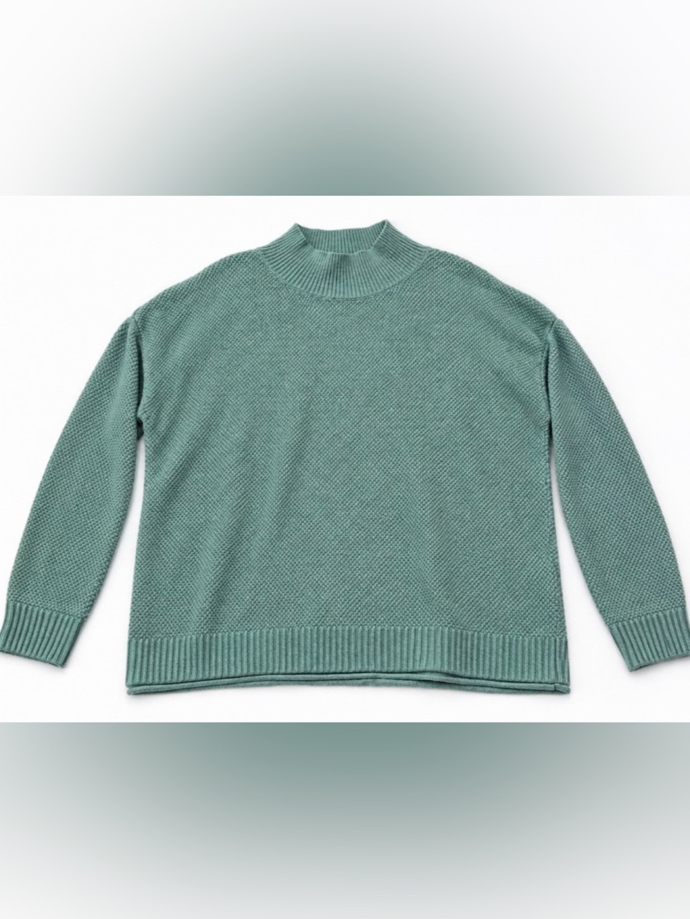 Women's Textured Mock Neck Sweater - Seafoam Green